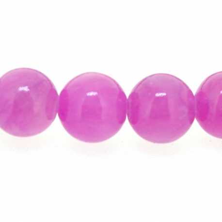 Glas kraal, rond, roze, 8 mm (ca. 50 st.)