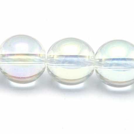 Luster kraal, rond, transparant, 10 mm (10 st.)