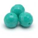 Tsjechisch glas, kraal, rond, facet, Opaq Turquise Green, 8 mm (22 st.)