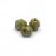 Tsjechisch glas, kraal, rond, facet, opaq Pea Green Travertin, 3 mm (120 st.)