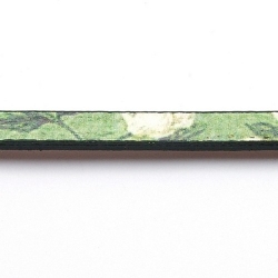Natuurleer plat bloem groen/wit 5mm (85 cm)