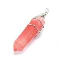 Halfedelsteen hanger Cherry Quartz, 42 mm (1 st.)