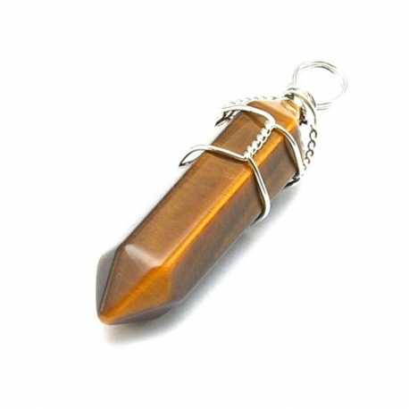 Halfedelsteen hanger Tigereye, 42 mm (1 st.)