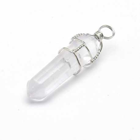 Halfedelsteen hanger Crystal, 42 mm (1 st.)