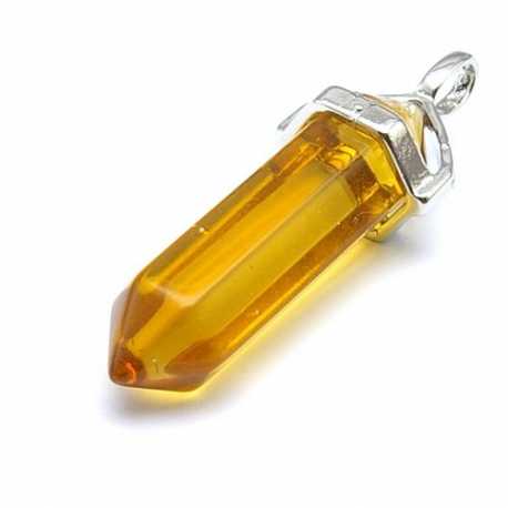 Halfedelsteen hanger lichtbruin, 42 mm (1 st.)