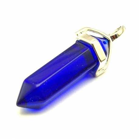 Halfedelsteen hanger blauw, 42 mm (1 st.)