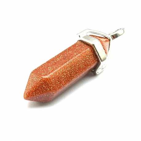 Halfedelsteen hanger Brown Goldstone, 42 mm (1 st.)