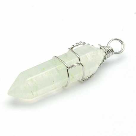 Halfedelsteen hanger transparant 42 mm (1 st.)