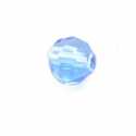 Glaskraal, rond met facetten, blauw, 6 mm (10 st.)