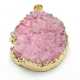Halfedelsteen hanger roze goud (1 st.)