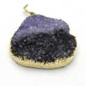 Halfedelsteen hanger lila/antraciet goud (1 st.)
