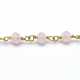 Jasseron ketting kralen goud roze AB 5x6 mm (1 mtr.)