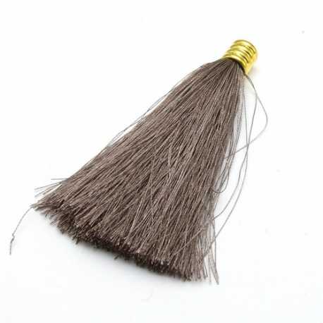 Kwastje taupe goud kapje 80 mm (1 st.)