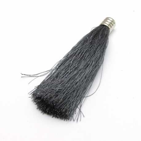 Kwastje grijs zilver kapje 80 mm (1 st.)