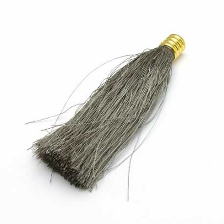 Kwastje licht taupe goud kapje 80 mm (1 st.)