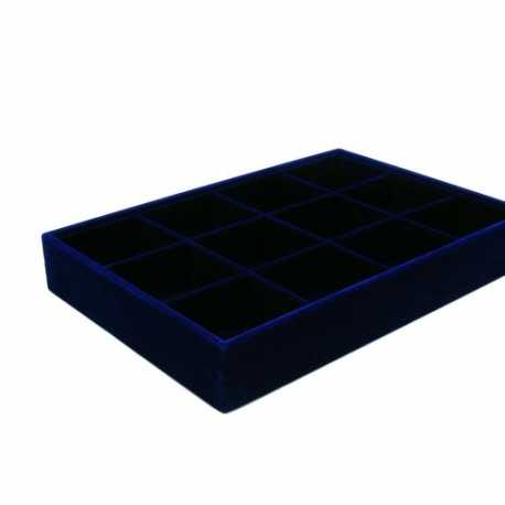 Vakjesdisplay velours donkerblauw open 12 vakjes (1 st.)