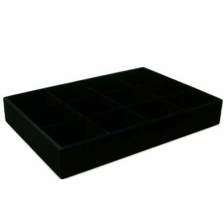 Vakjesdisplay velours zwart open 12 vakjes (1 st.)