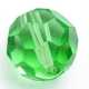 Glaskraal, rond met facetten, groen, 18 mm (5 st.)