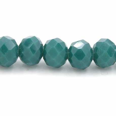 Facet kraal donut groen 4x6m (streng)